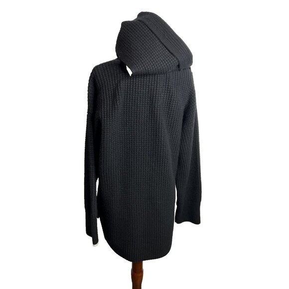 Madewell $198 Merino Wool-Blend Scarf Sweater Jacket Black Size M NT607 - Picture 10 of 10